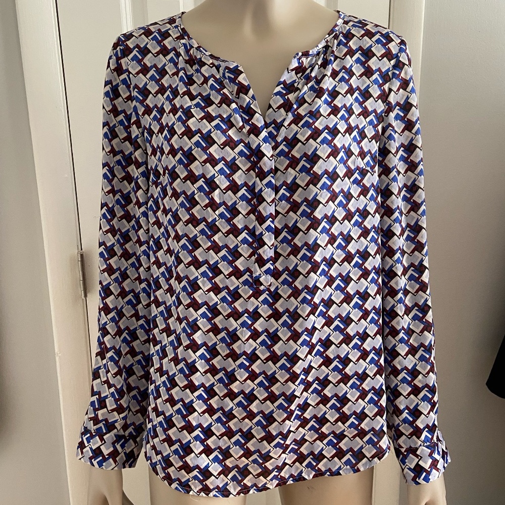 Talbots Geometric Blouse